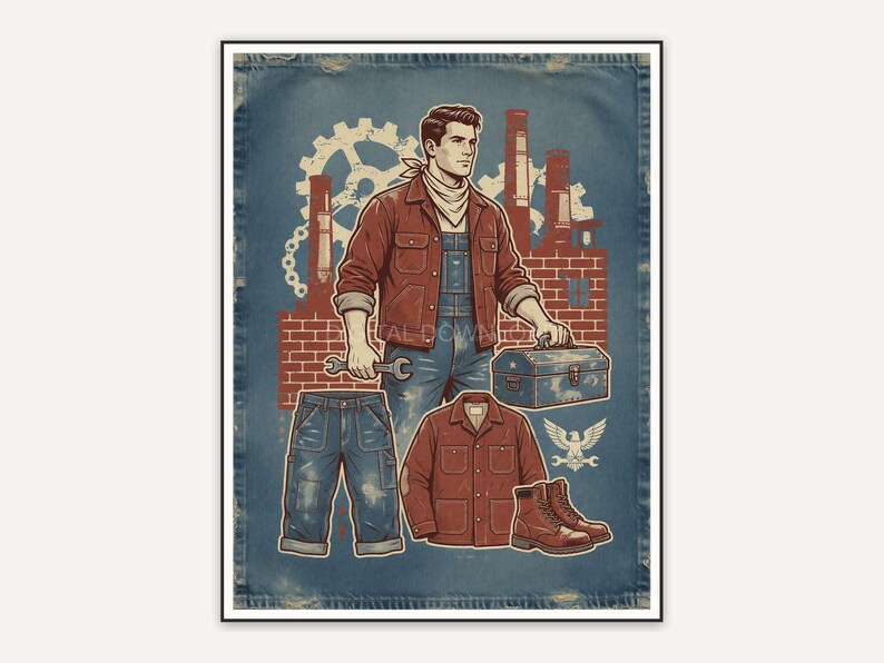 industrial apron still life print