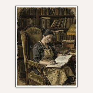 Artist in wingback chair