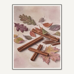 Cinnamon sticks and leaves