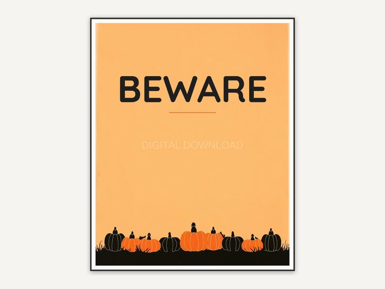 Halloween printable wall art design from the 120 print bundle shown framed