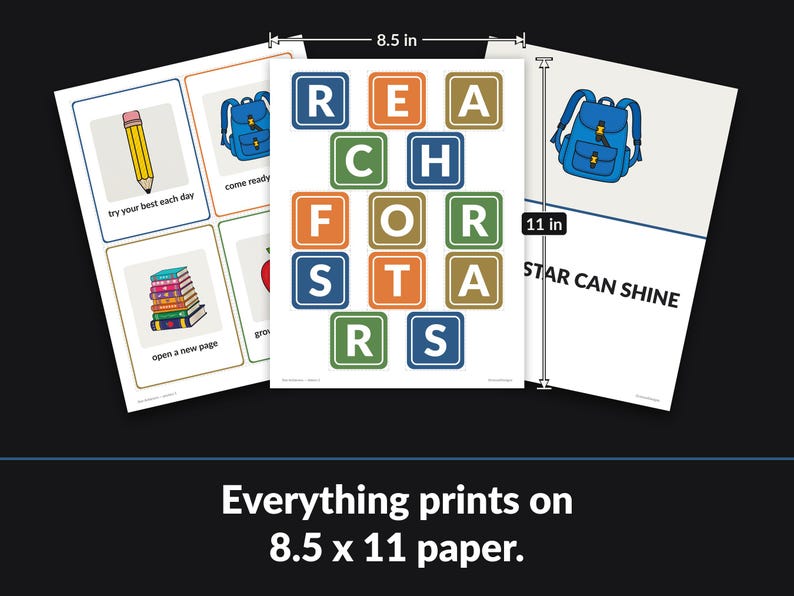 Every page prints on standard 8.5 x 11 inch paper