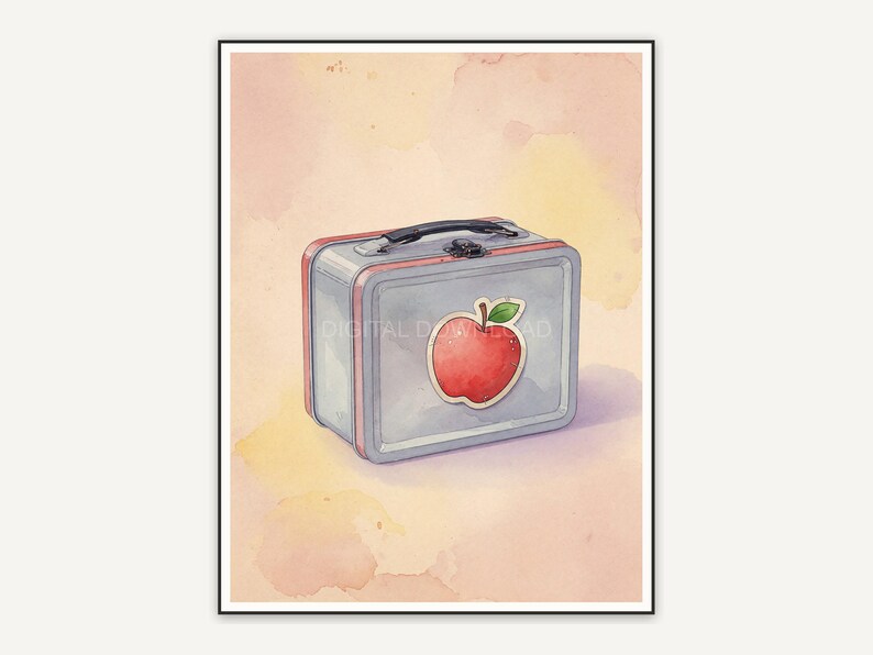 watercolor lunchbox print