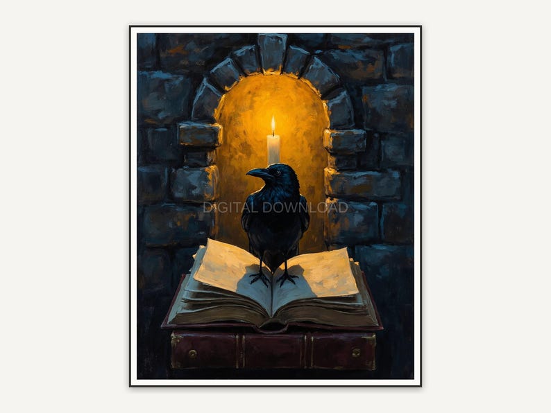 Halloween printable wall art design from the 120 print bundle shown framed