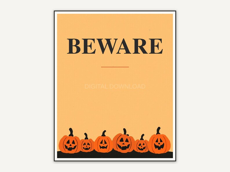 Halloween printable wall art design from the 120 print bundle shown framed