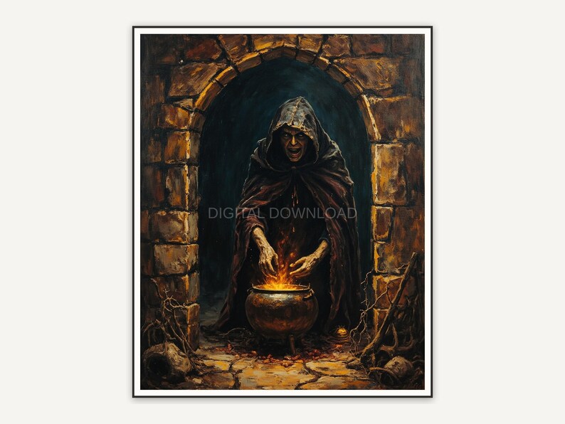 Halloween printable wall art design from the 120 print bundle shown framed