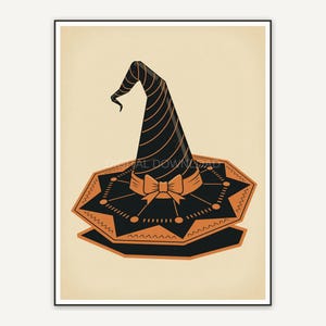 witch hat with retro geometric details