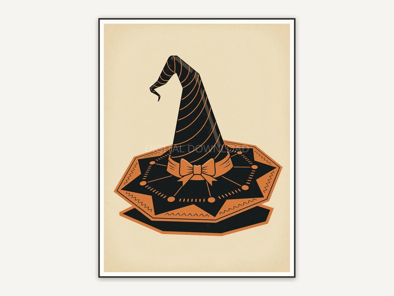 witch hat with retro geometric details