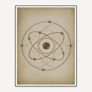simple atom model line drawing