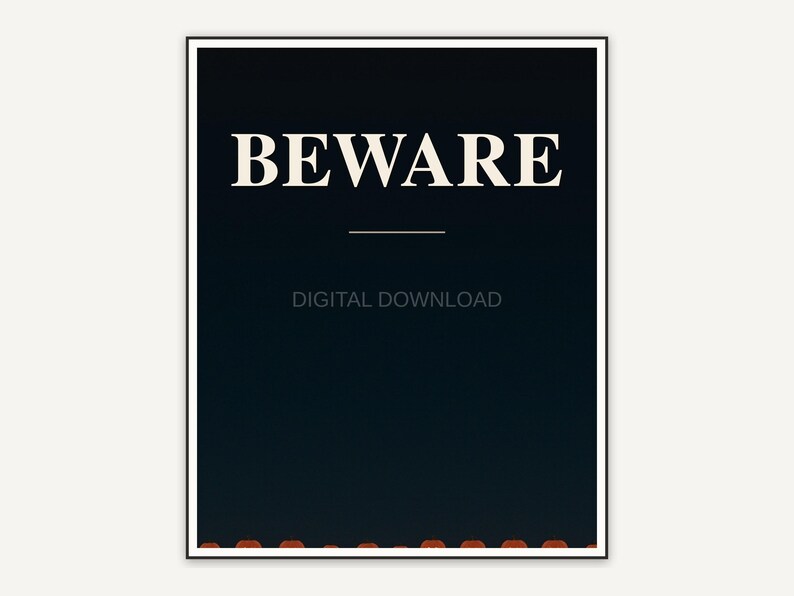 Halloween printable wall art design from the 118 print bundle shown framed