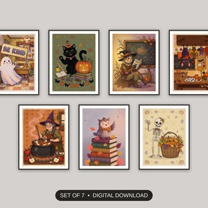 Set of 7 classroom rules poster printable prints shown as a gallery wall