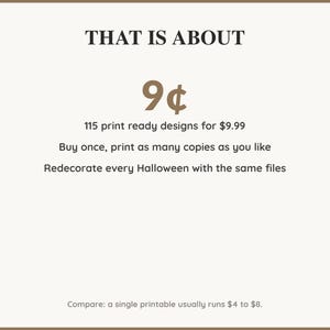 Value card: 115 Halloween printable designs works out at a few cents per print