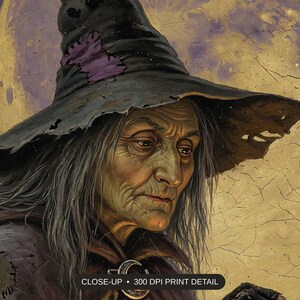 Close-up print detail of the witchy wall art artwork at 300 DPI