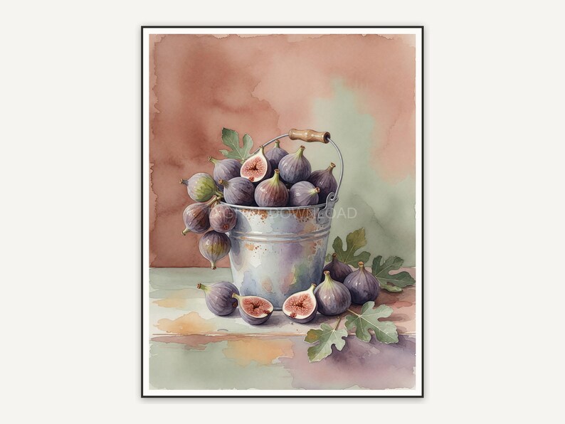 metal pail of figs muted autumn study