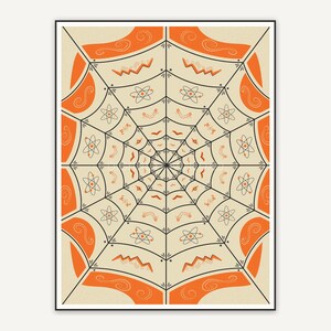 1950s spider web with bold geometric patterns