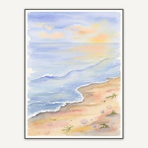 Watercolor gentle waves print