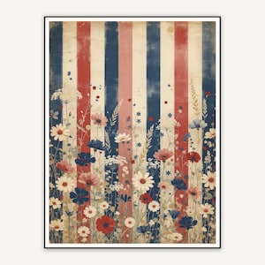 Sun-bleached stripes with meadow blooms