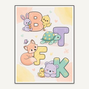 Baby bear with letter A in pastel tones