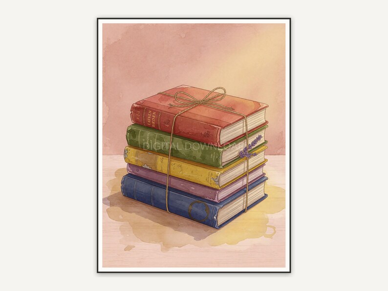 Stack of vintage textbooks tied with string