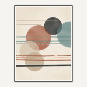Japandi abstract with overlapping circles in earth tones