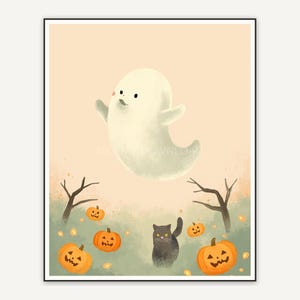 Halloween printable wall art design from the 120 print bundle shown framed