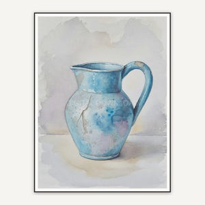 Weathered blue jug print