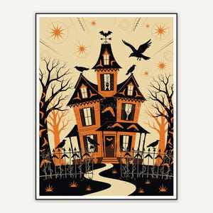 Haunted house with boomerang patterns