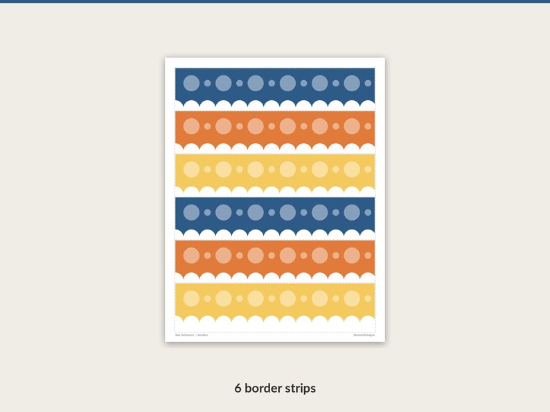Star Achievers scalloped bulletin board border strips