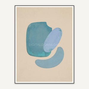Patina blue abstract shape one