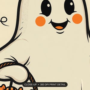 Close-up print detail of the retro mid-century halloween home decor artwork at 300 DPI