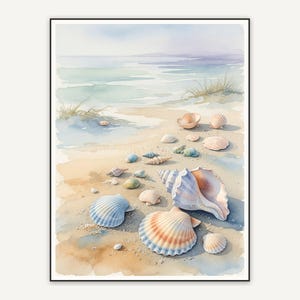 Watercolor seashells print