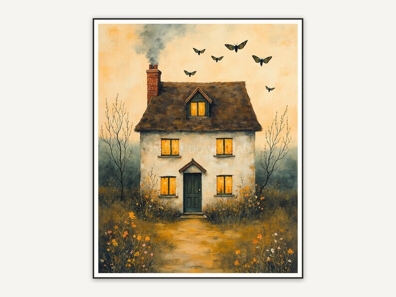 Halloween printable wall art design from the 120 print bundle shown framed