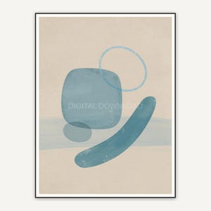 Patina blue abstract shape five