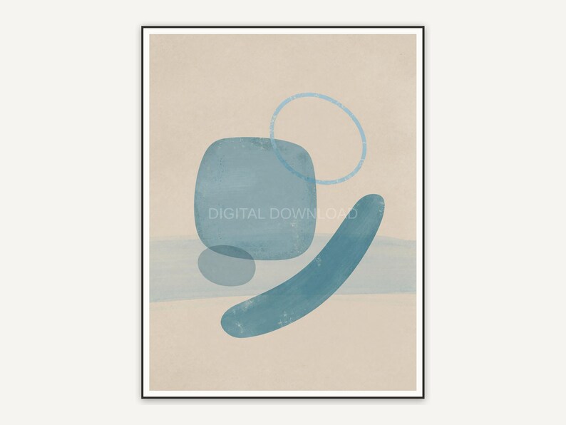 Patina blue abstract shape five