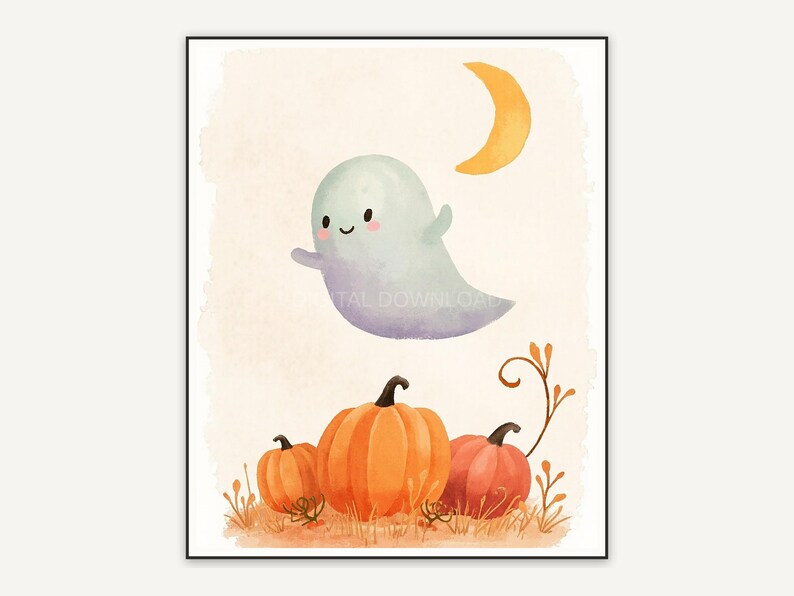Halloween printable wall art design from the 115 print bundle shown framed