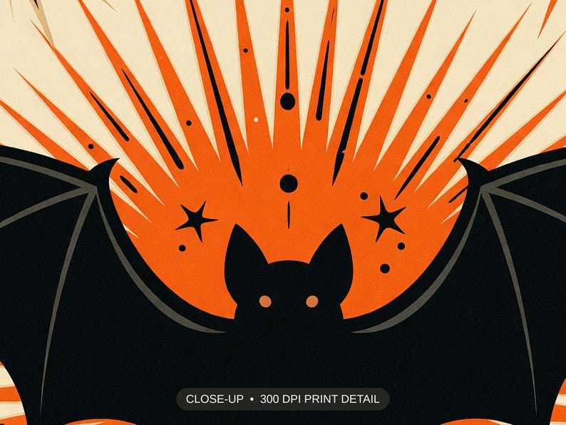Close-up print detail of the halloween decor artwork at 300 DPI