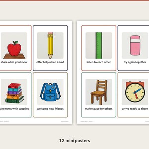 12 Helping Hands mini posters with captions