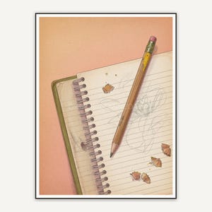 vintage pencil and notebook illustration
