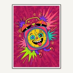 cheerful alarm clock with starburst details