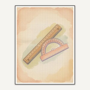 watercolor ruler set print