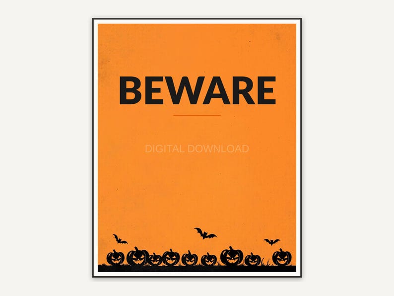 Halloween printable wall art design from the 120 print bundle shown framed