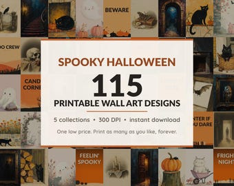 Spooky Muurdecoratie Mega Bundel, 115 Prints, Vintage Olieverfportretten, Gotische Galerijmuur, Volkskunstprints, Donkere Landhuisdecoratie, Digitale Download