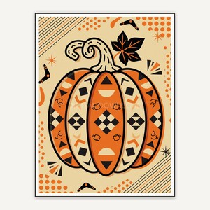 Geometric pumpkin in 1950s style