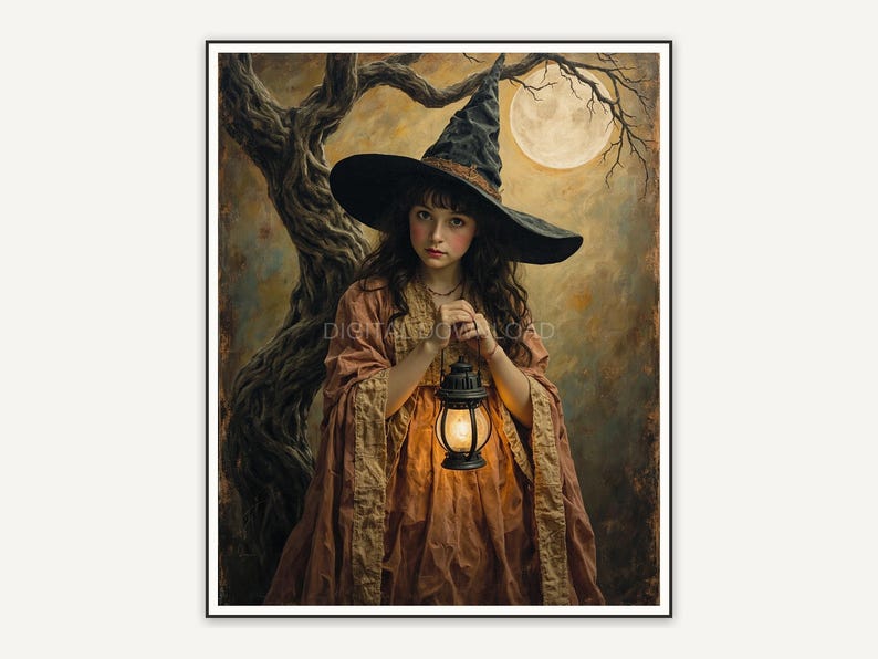Halloween printable wall art design from the 120 print bundle shown framed