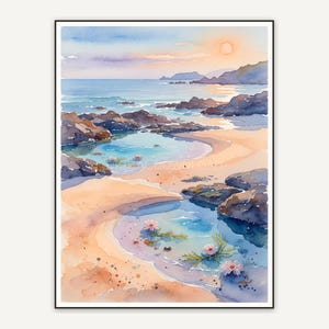 Watercolor tide pools print