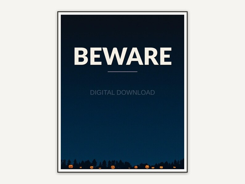 Halloween printable wall art design from the 115 print bundle shown framed