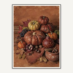 cozy fall pumpkin illustration in rustic style