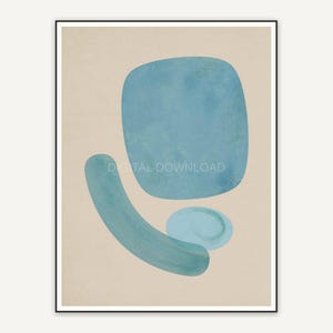 Patina blue abstract shape six