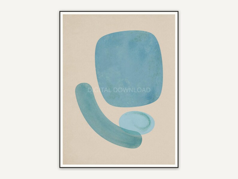 Patina blue abstract shape six