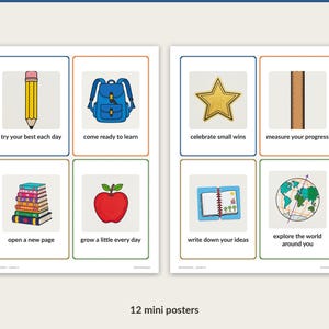 12 Star Achievers mini posters with captions
