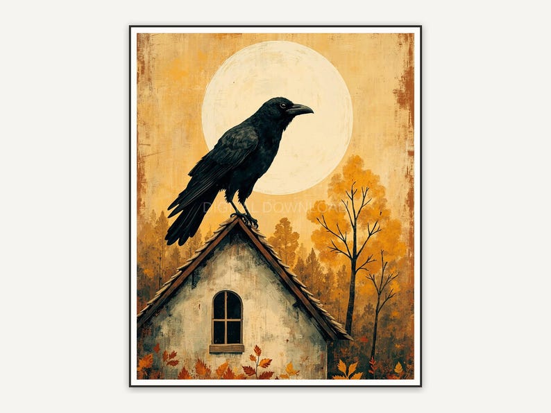 Halloween printable wall art design from the 115 print bundle shown framed